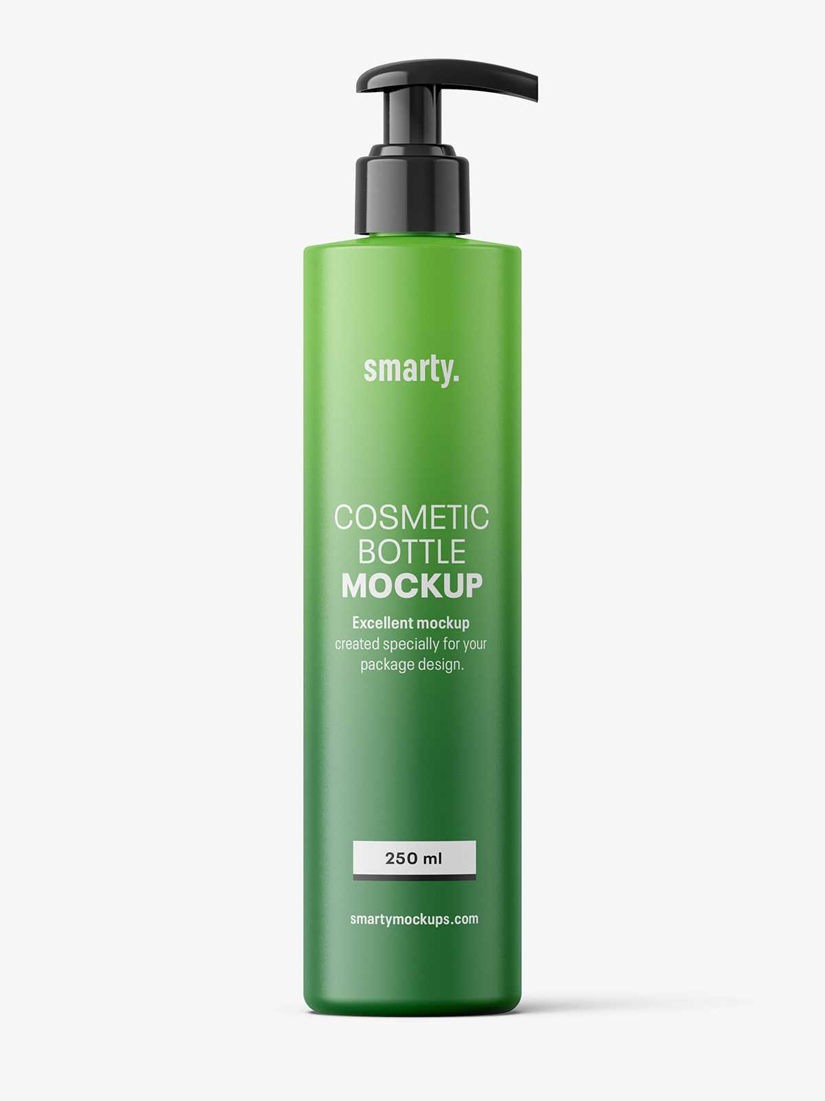 Matt bottle with pump mockup / 250 ml