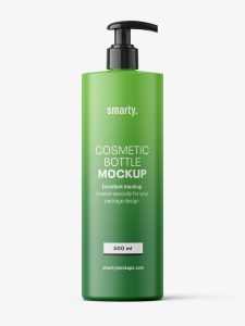Matt bottle with pump mockup / 500 ml