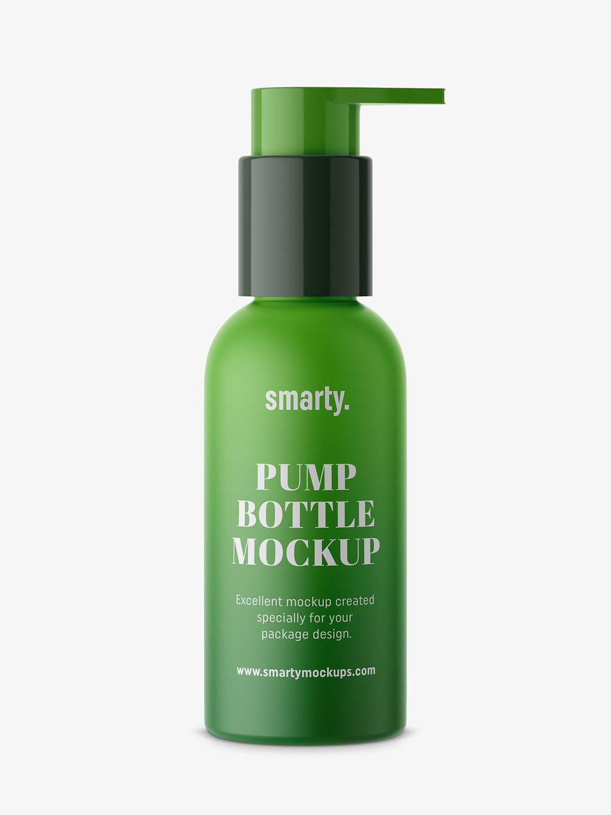 Matt bottle with pump mockup