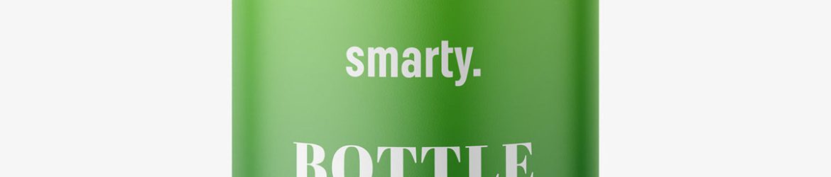 Matt bottle with silver cap mockup