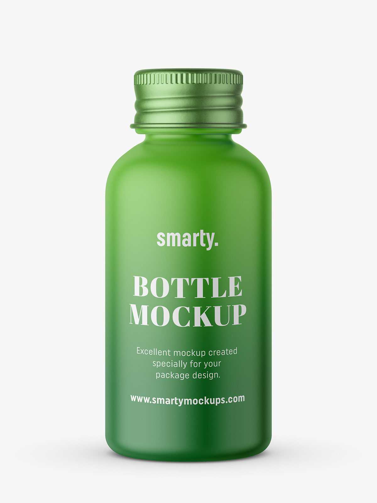 Matt bottle with silver cap mockup