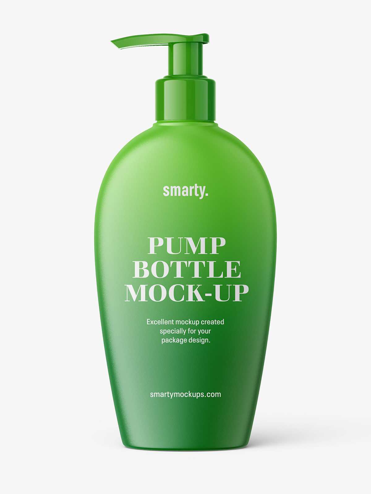 Matt cosmetic bottle with pump mockup