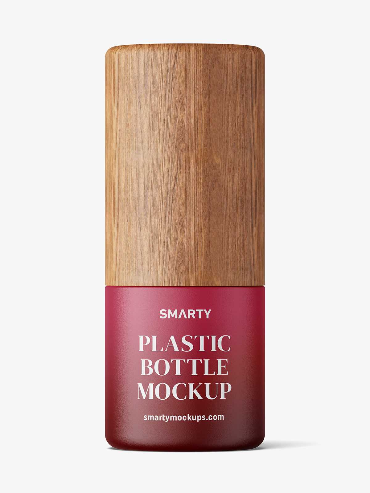 Matt cosmetic bottle with wooden cap