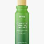 Matt cosmetic bottle with wooden cap