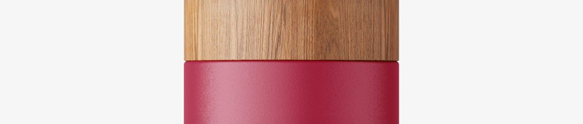 Matt cosmetic bottle with wooden cap