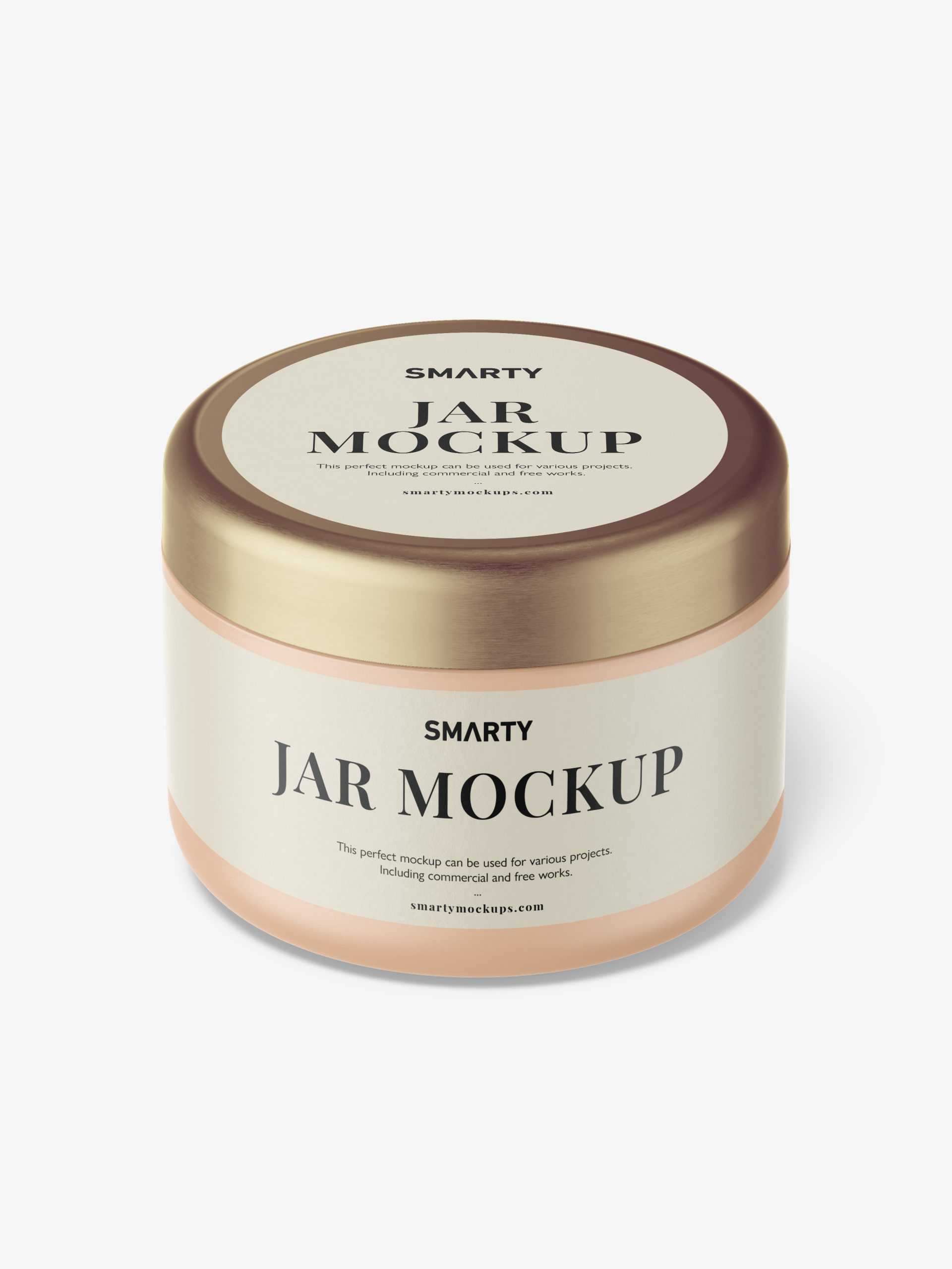 Matt cream jar mockup / top view