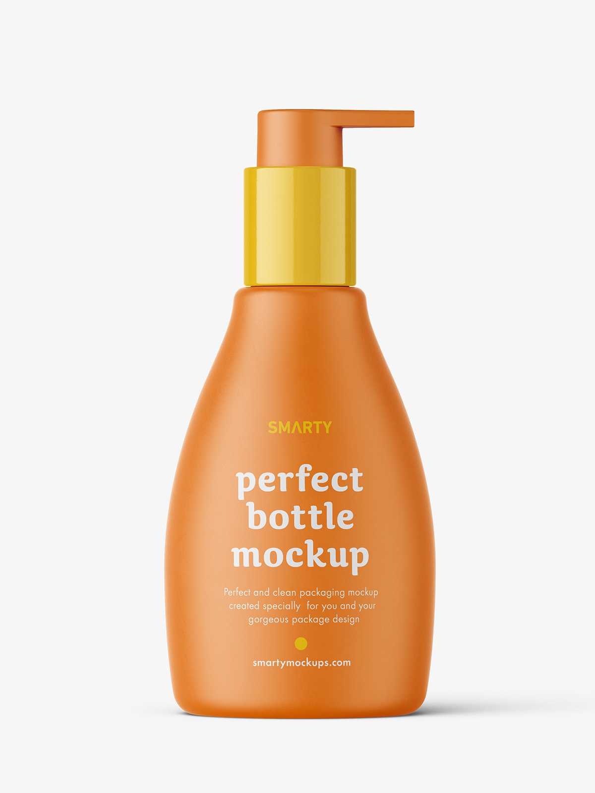 Matt curved bottle with pump mockup