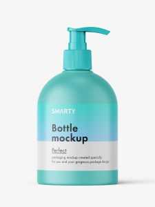 Matt dome bottle with pump mockup