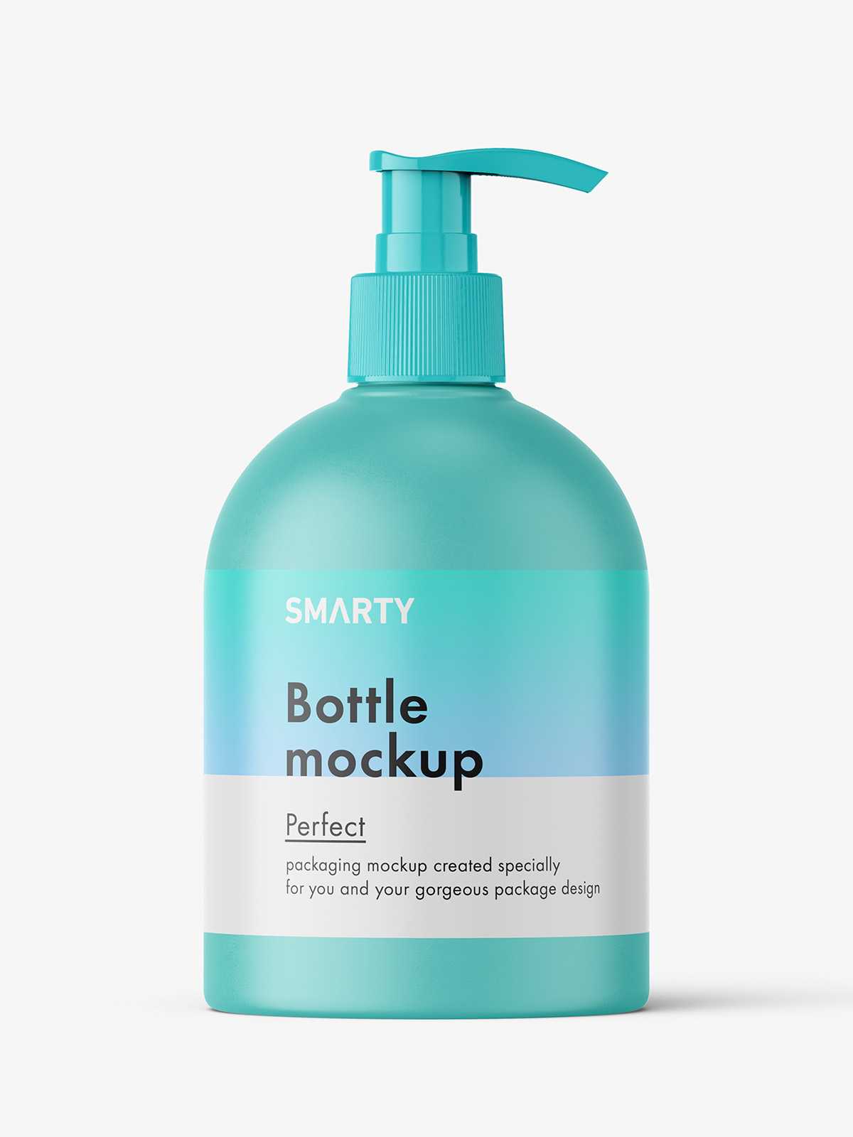 Matt dome bottle with pump mockup