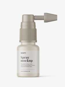 Matt ear spray bottle mockup