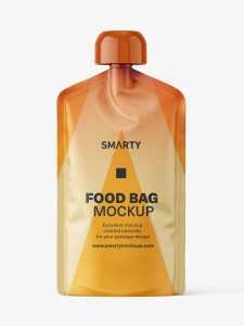 Matt food sachet mockup