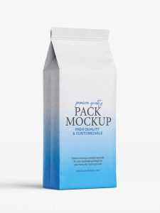 Matt gusseted food bag mockup