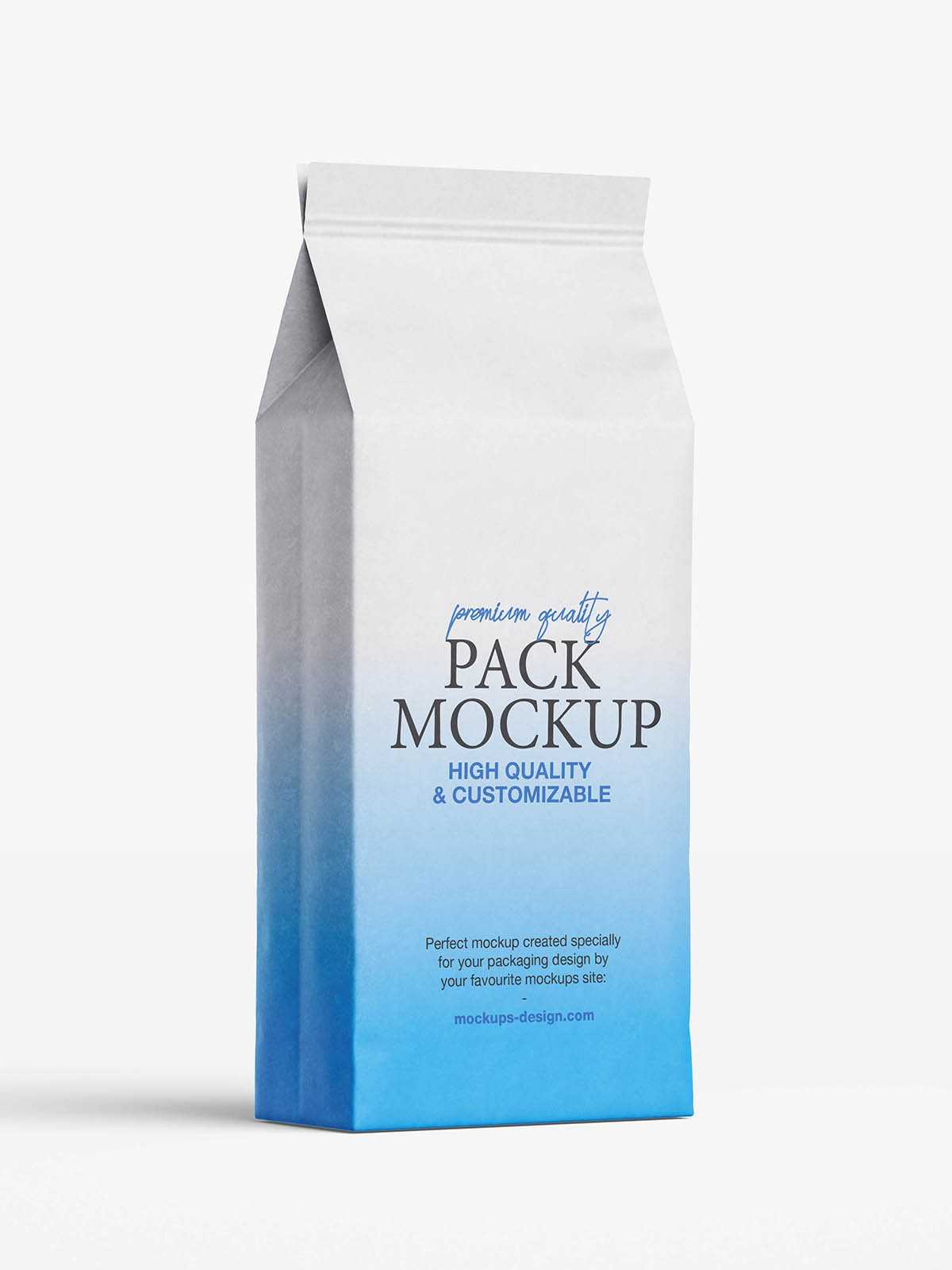 Matt gusseted food bag mockup