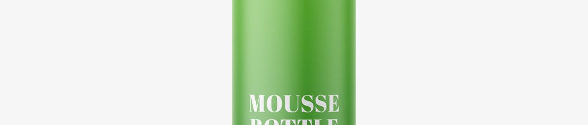 Matt hair foam bottle mockup