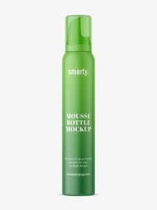 Matt hair foam bottle mockup