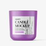 Matt jar with candle mockup