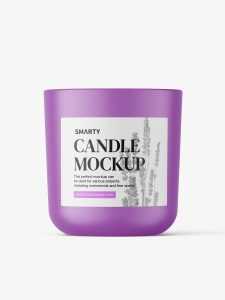 Matt jar with candle mockup