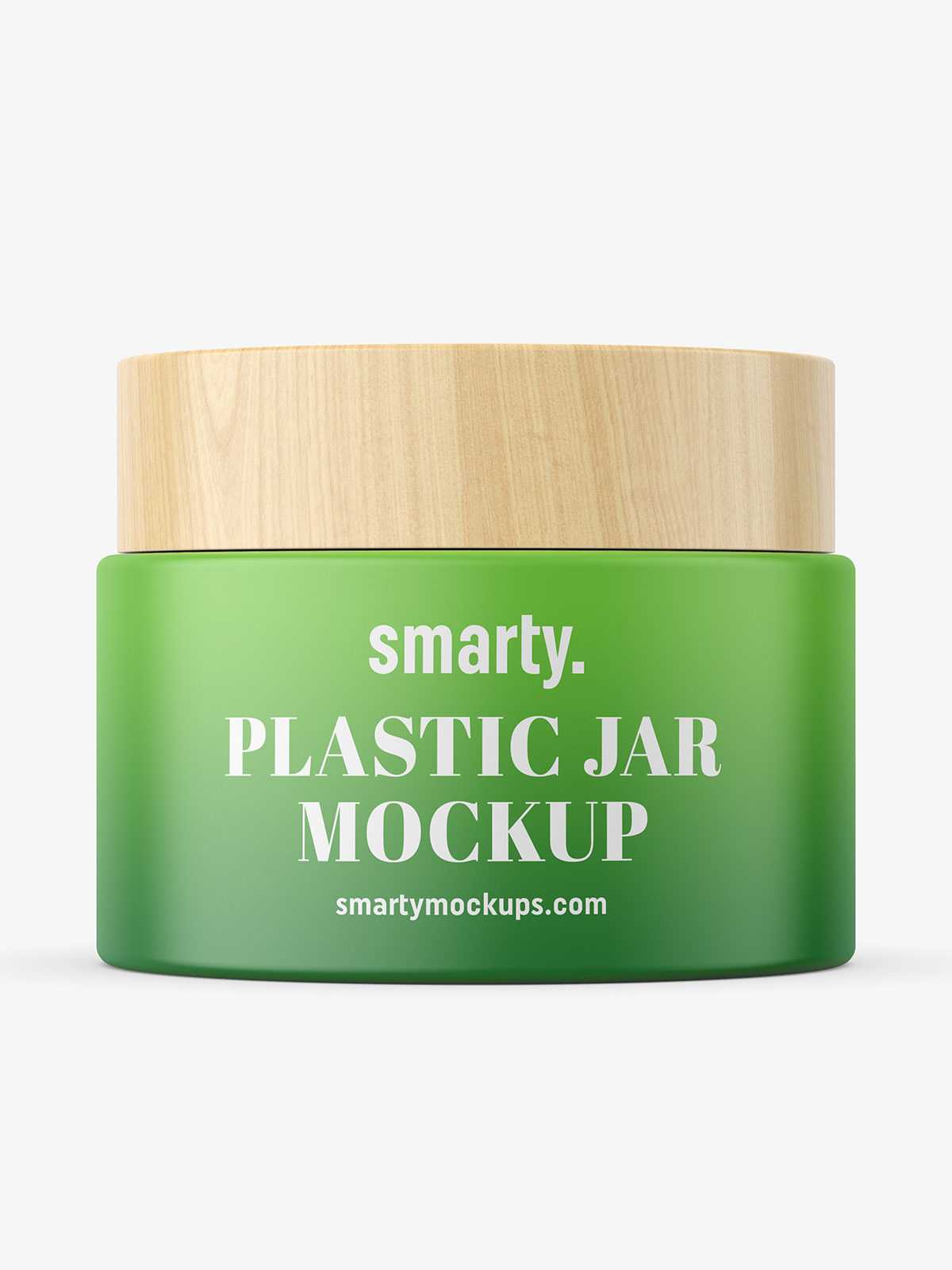 Matt jar with wooden cap mockup