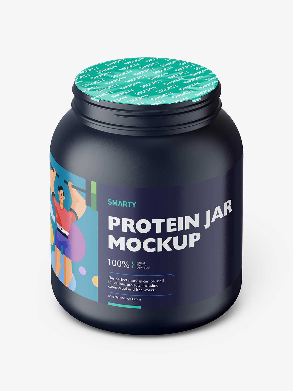 Matt nutrition jar mockup