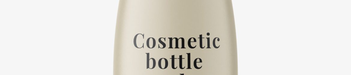 Matt oval bottle with a pump mockup
