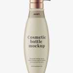 Matt oval bottle with a pump mockup