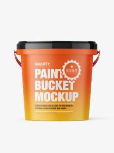Matt paint bucket mockup
