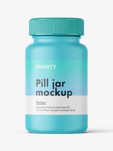 Matt pharmaceutical jar mockup