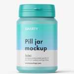 Matt pill jar mockup