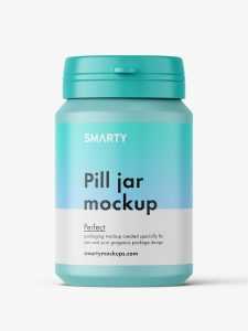 Matt pill jar mockup
