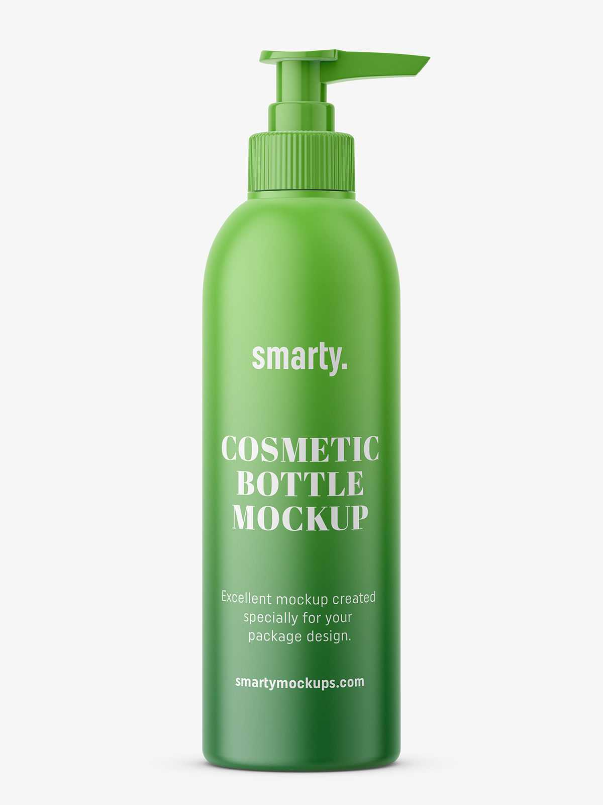 Matt plastic bottle with pump mockup