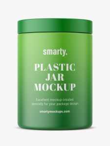 Matt plastic jar mockup