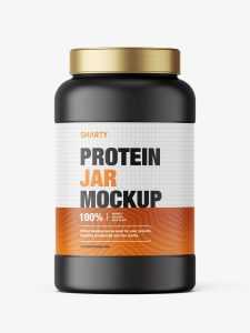 Matt protein jar mockup