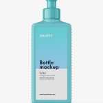 Matt pull-up square bottle mockup