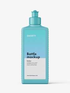 Matt pull-up square bottle mockup