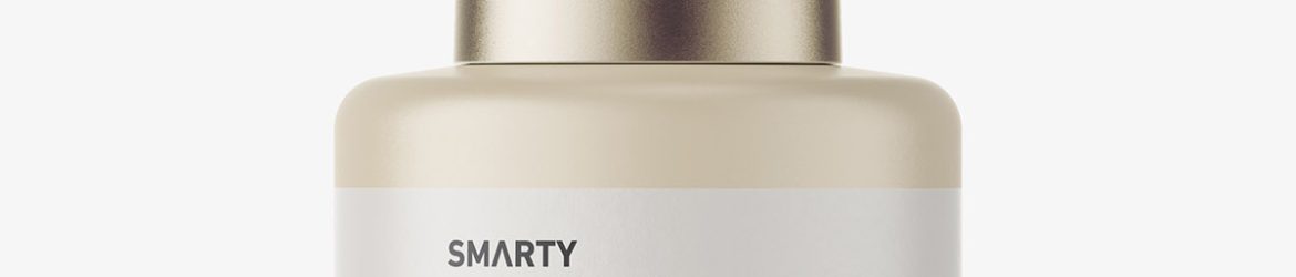 Matt pump bottle with seal mockup