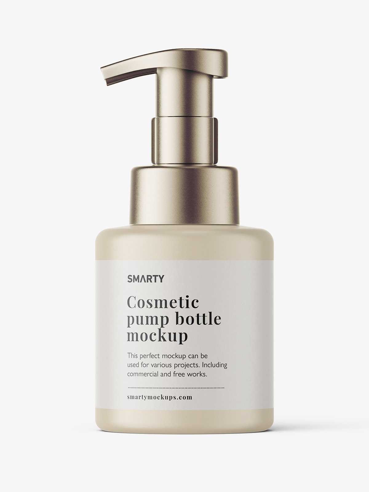 Matt pump bottle with seal mockup