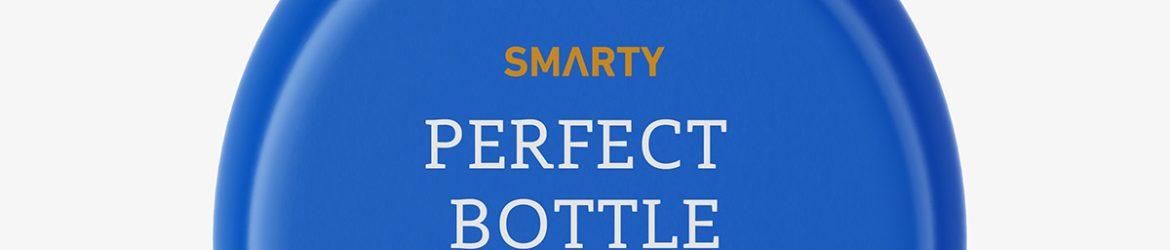 Matt round bottle with flip top mockup