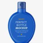 Matt round bottle with flip top mockup
