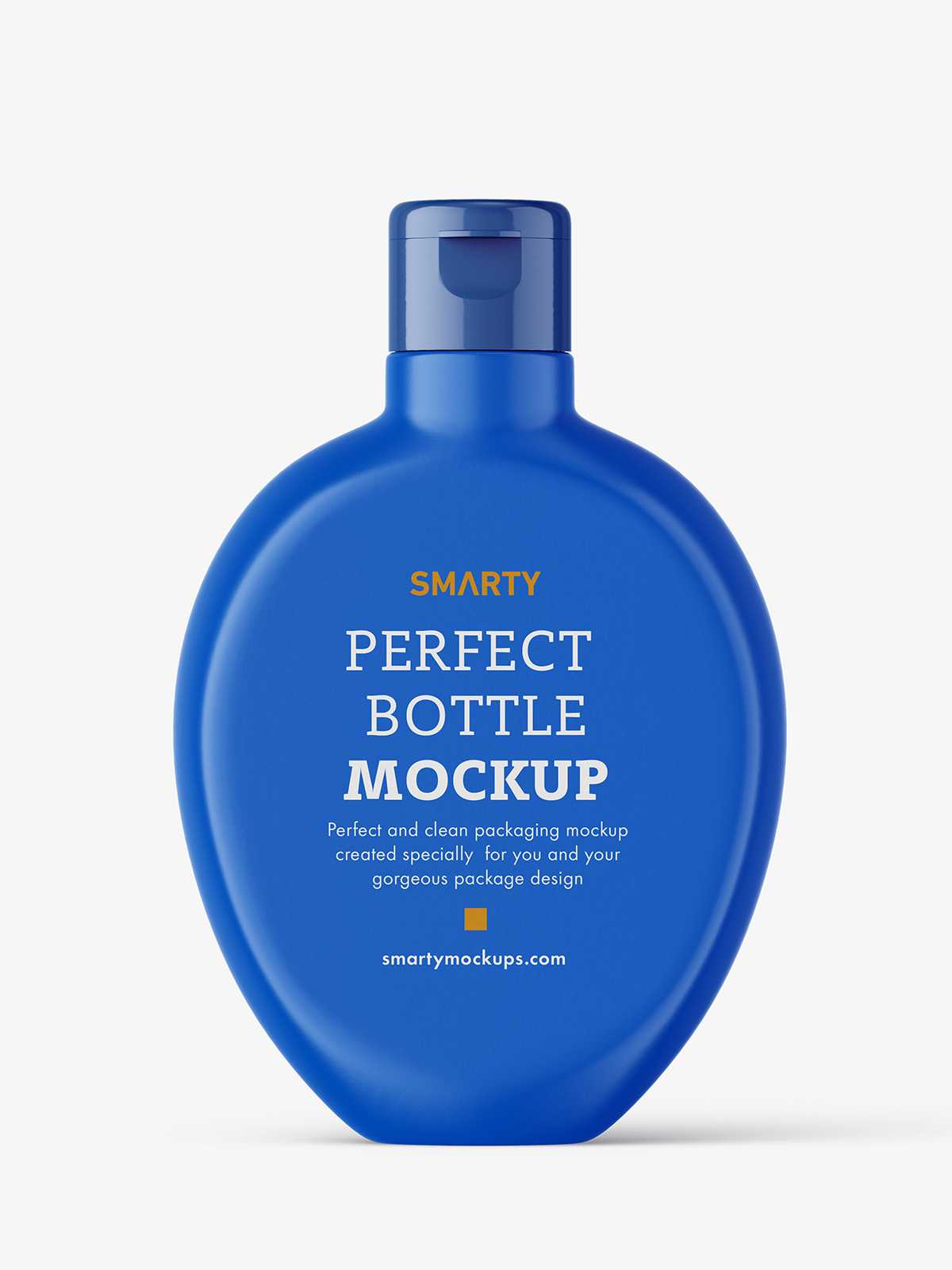 Matt round bottle with flip top mockup