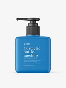 Matt square bottle mockup