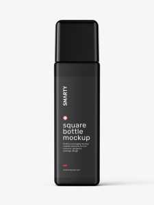Matt square bottle mockup