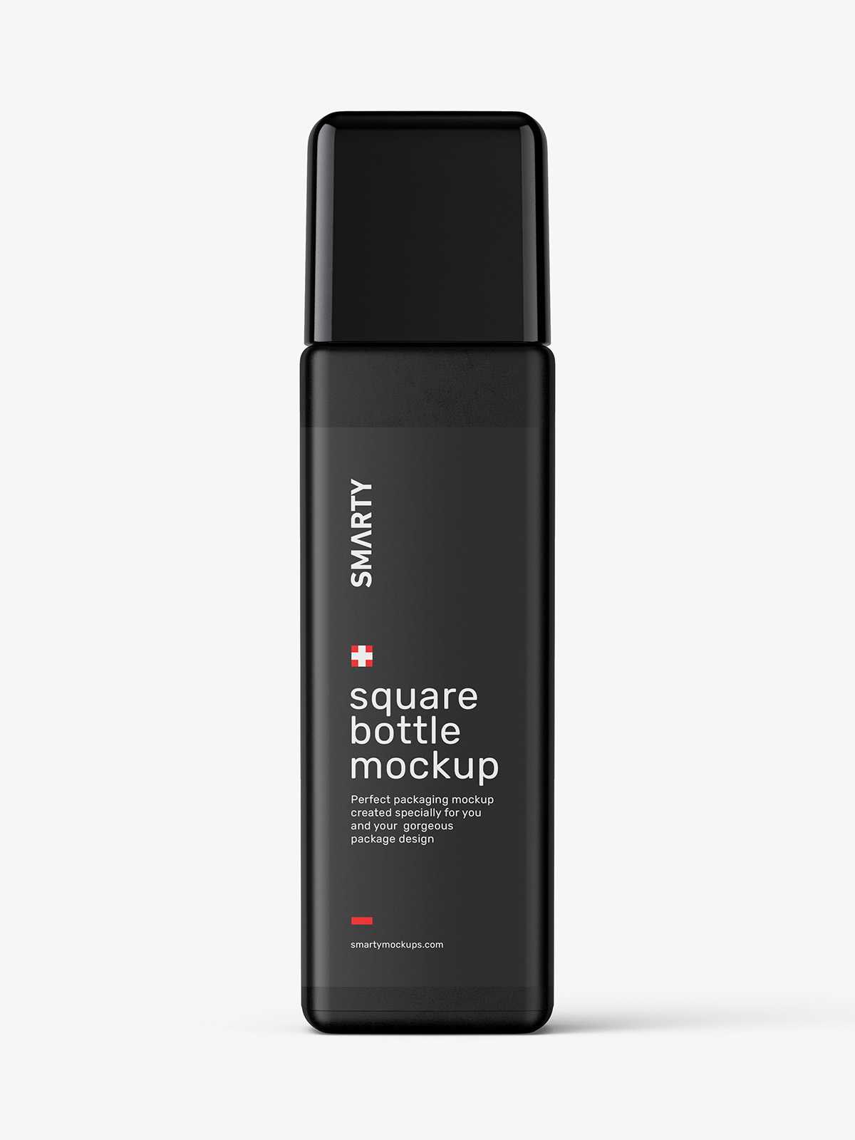 Matt square bottle mockup