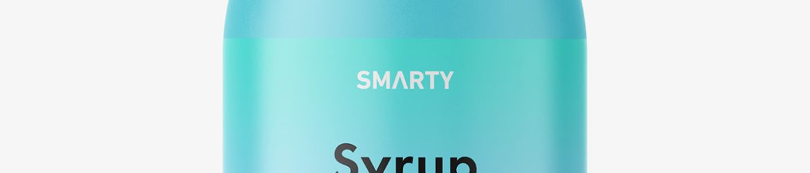 Matt syrup bottle mockup / 300 ml