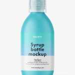 Matt syrup bottle mockup / 300 ml