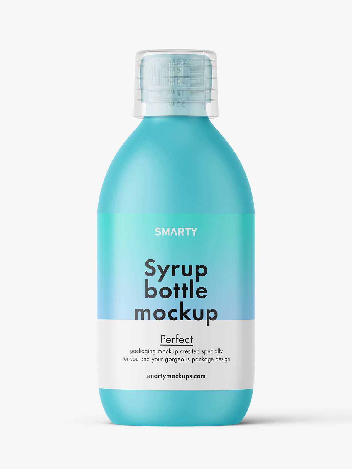 Matt syrup bottle mockup / 300 ml