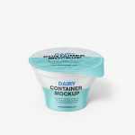 Matt top yogurt container mockup