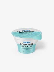 Matt top yogurt container mockup
