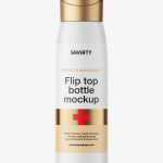 Matt wide bottle with flip top mockup