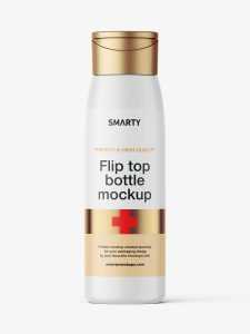Matt wide bottle with flip top mockup