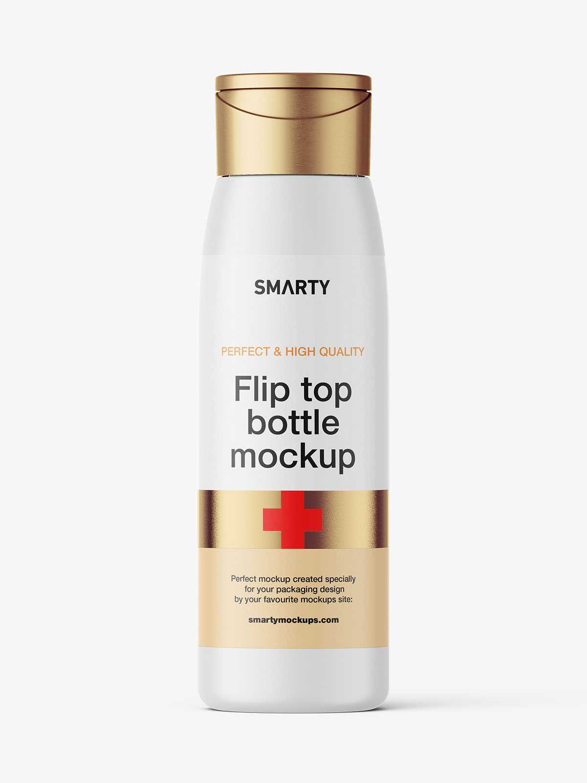 Matt wide bottle with flip top mockup